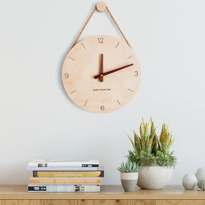Birch Wood Wall Clock – Le Style Black, 25 cm