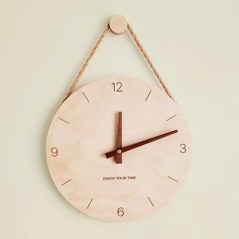 Birch Wood Wall Clock – Le Style Black, 30 cm