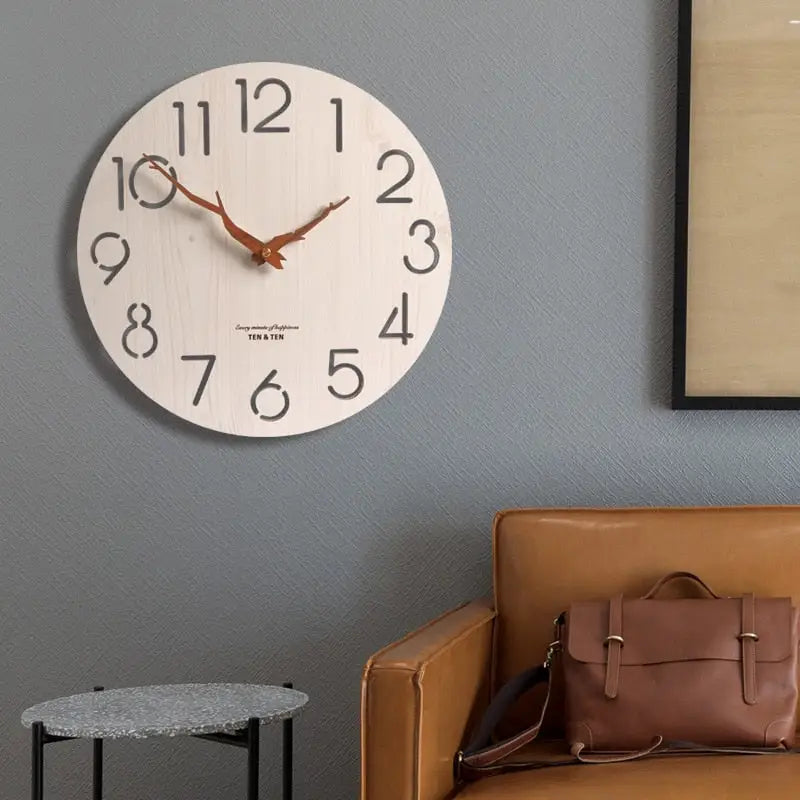 Bamboo Wood Wall Clock – Wood With Feuille