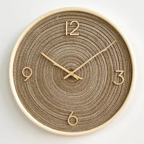 Golden Sand Wall Clock – White Cream, 35 cm
