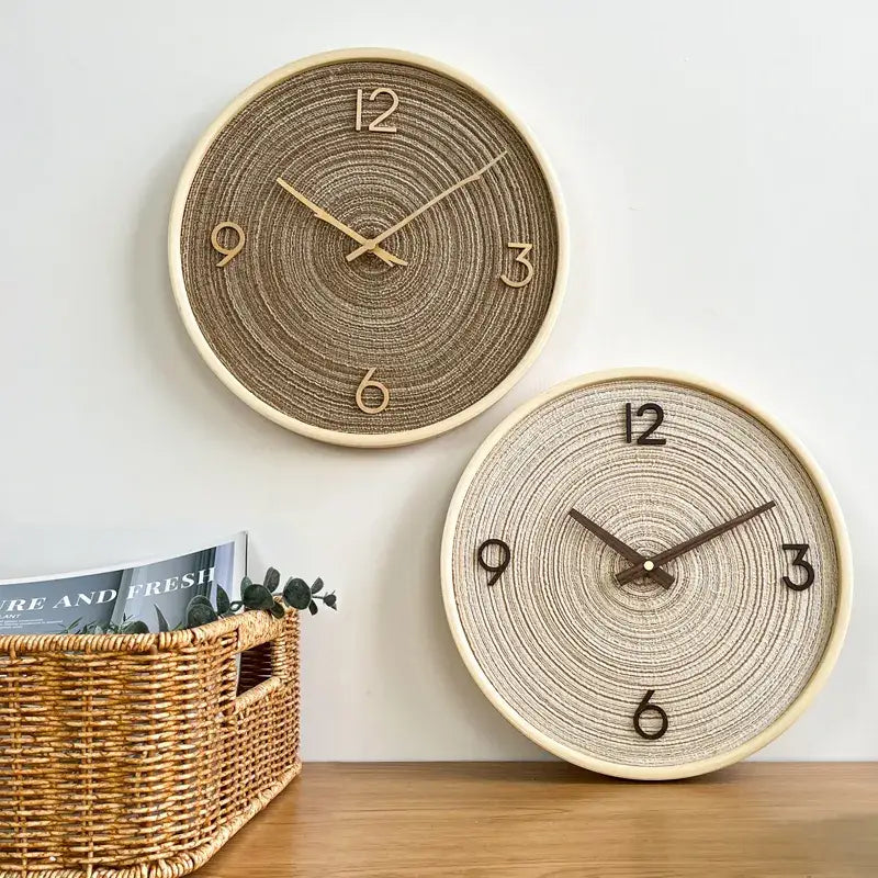 Golden Sand Wall Clock – White Cream, 30 cm
