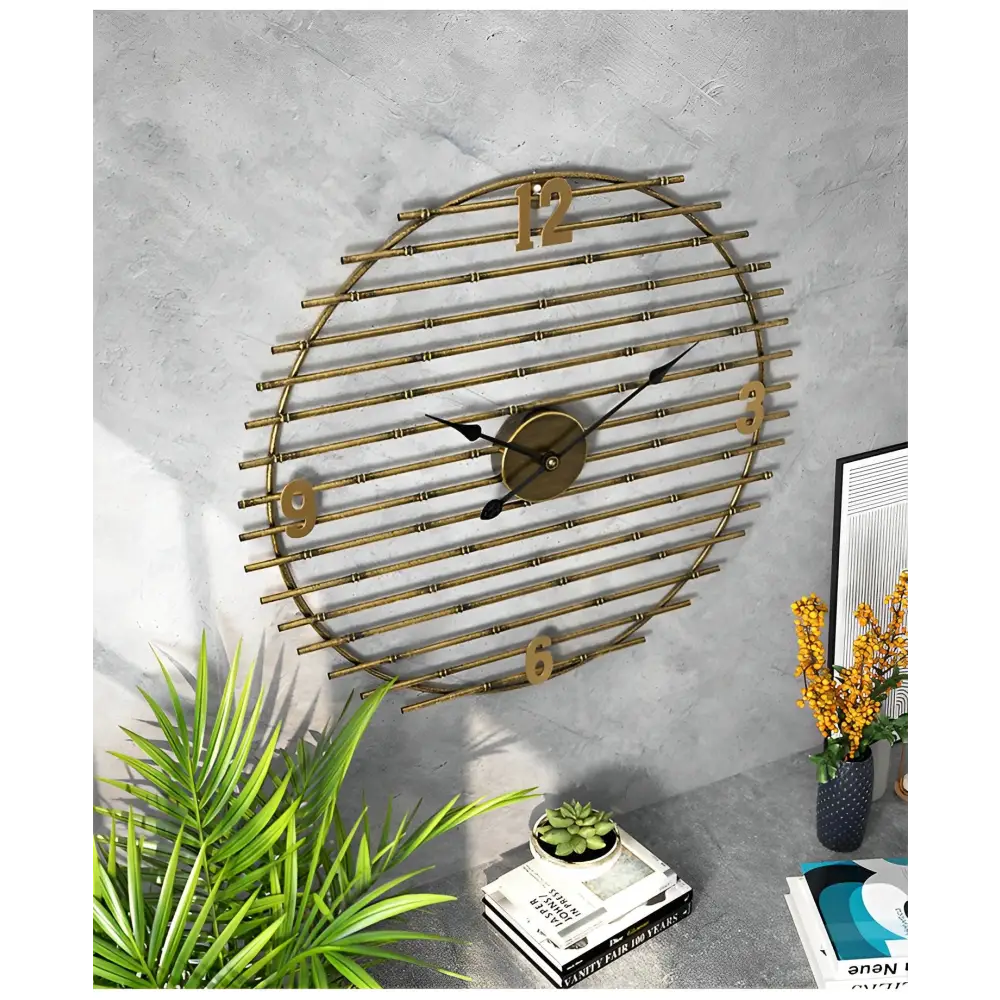 Golden Metal Wall Clock – view 7