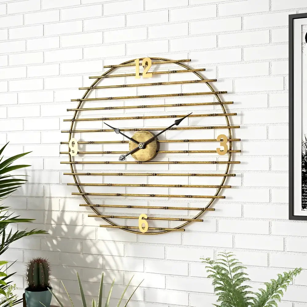 Golden Metal Wall Clock – view 3