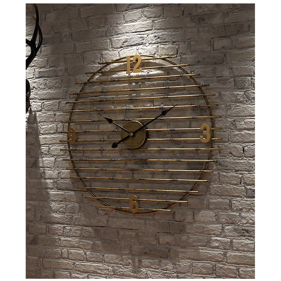Golden Metal Wall Clock – view 8