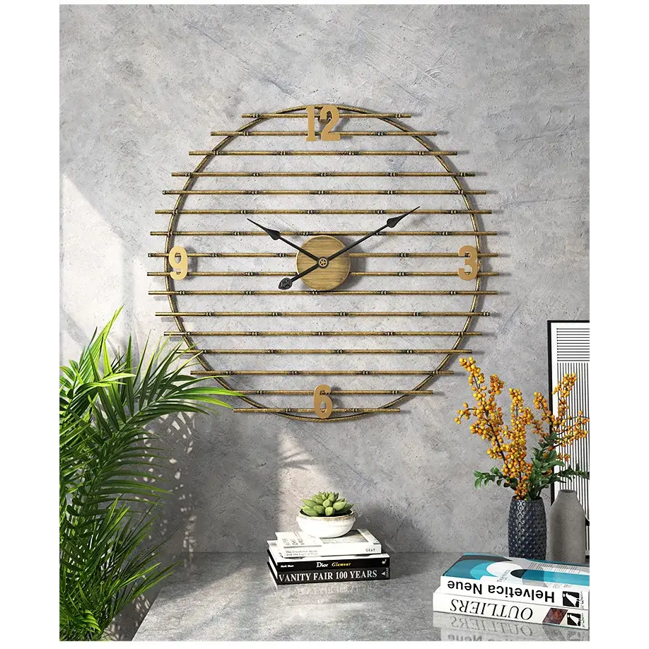 Golden Metal Wall Clock – view 6