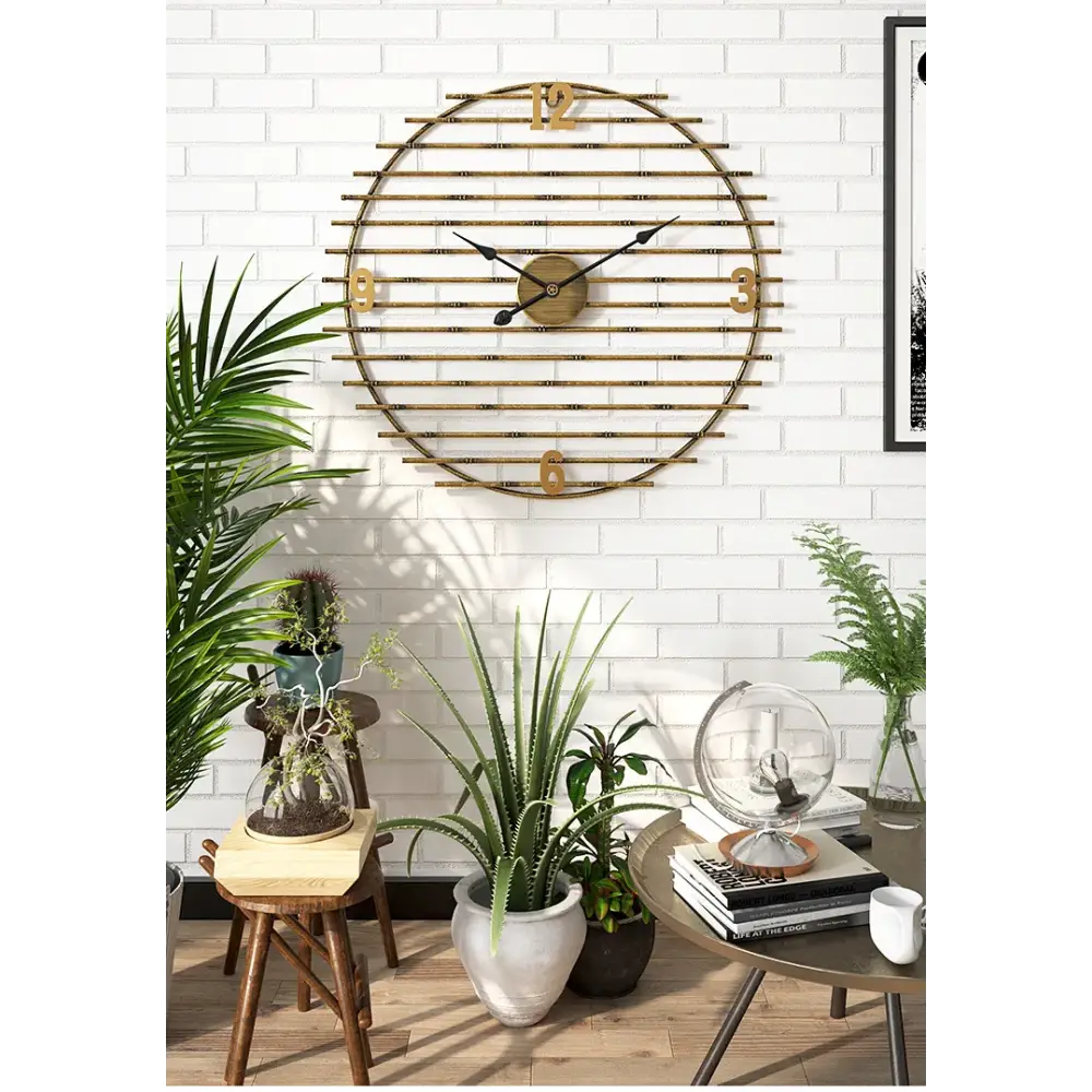 Golden Metal Wall Clock – view 4