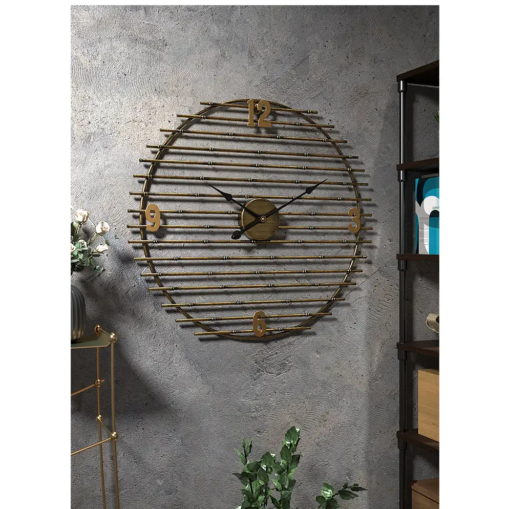 Golden Metal Wall Clock – view 10