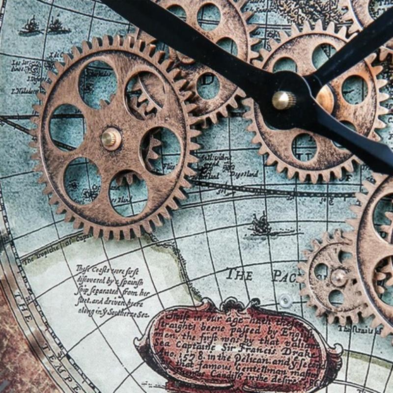 Gears Map Wall Clock for UK interiors