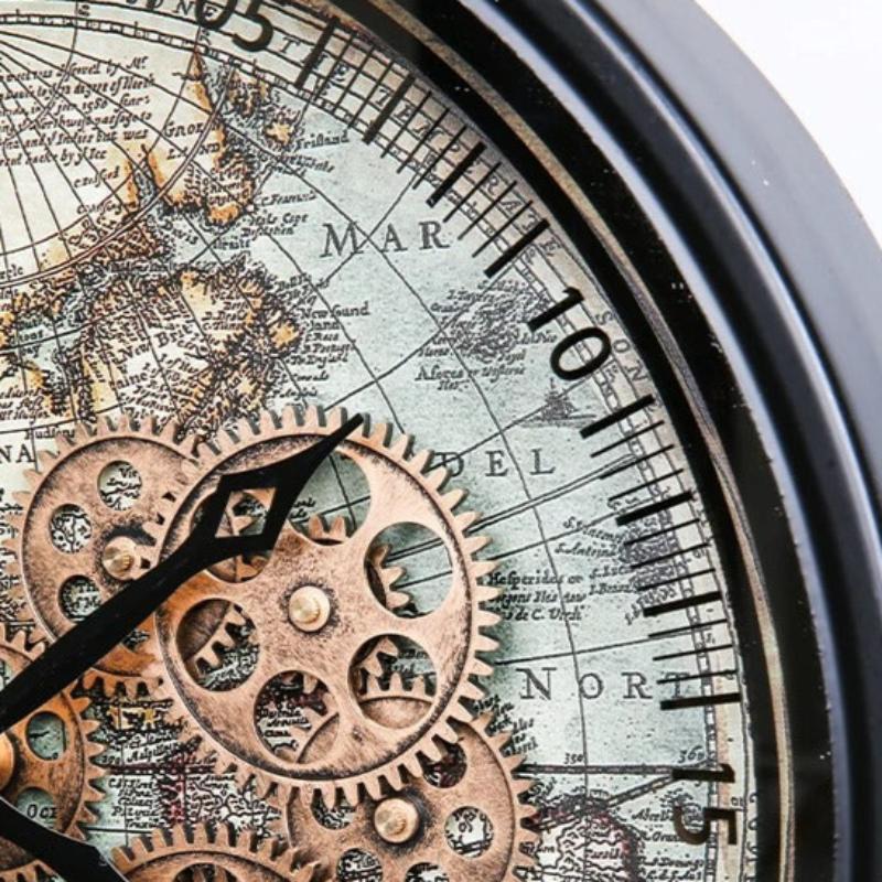Gears Map Wall Clock for UK interiors