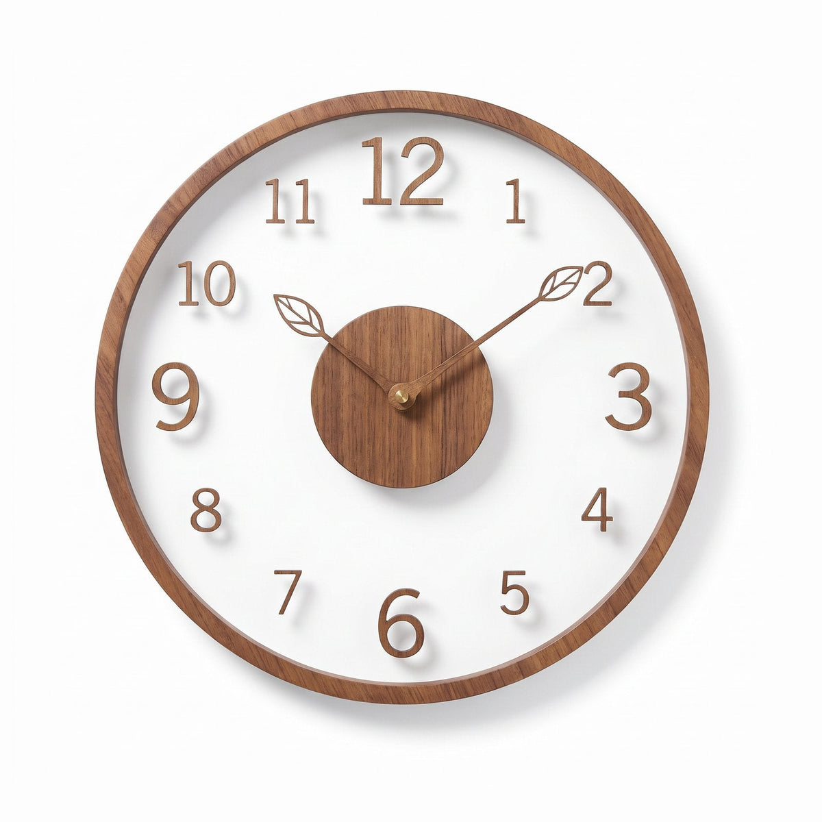 Modern Wooden Leaf Wall Clock for UK interiors