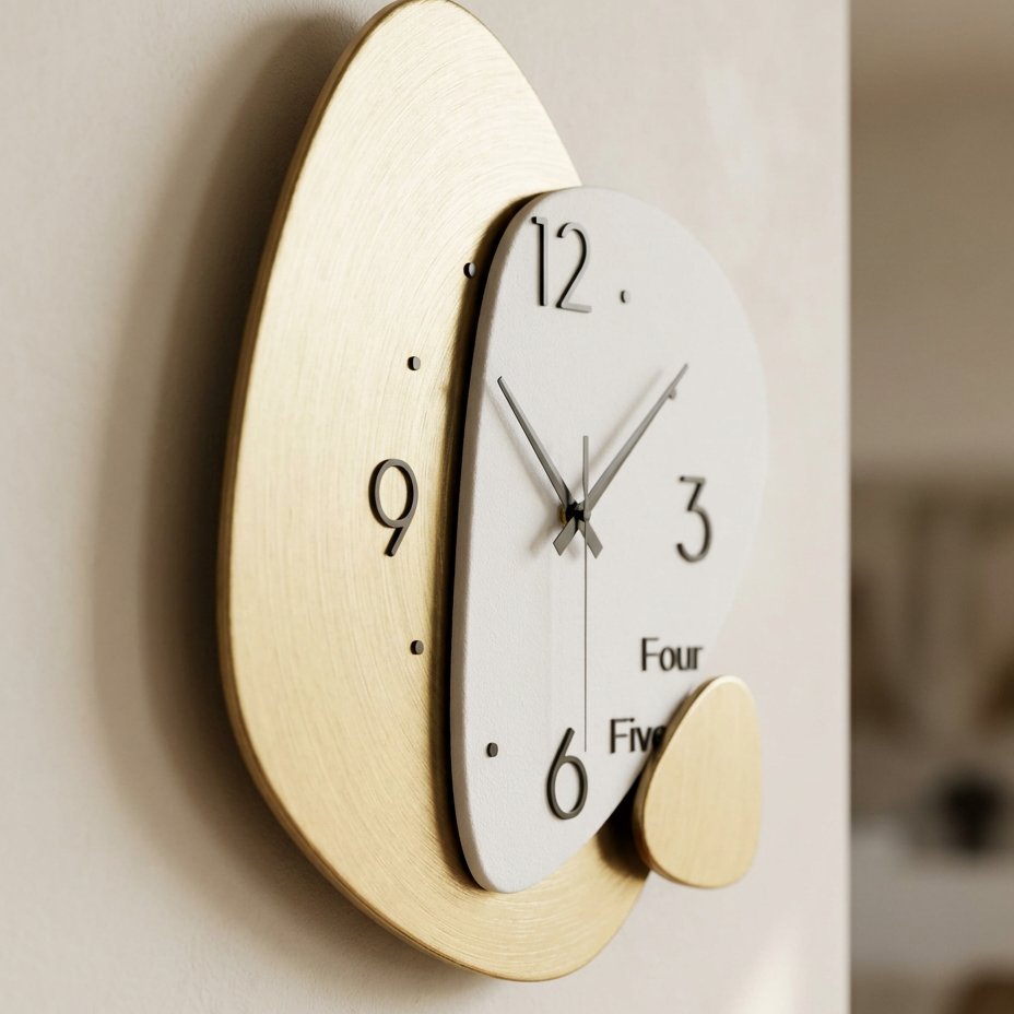 Abstract Shape Wall Clock for UK interiors