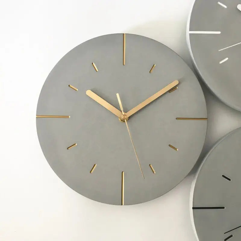 Cement Effect Wall Clock – Grey Dark