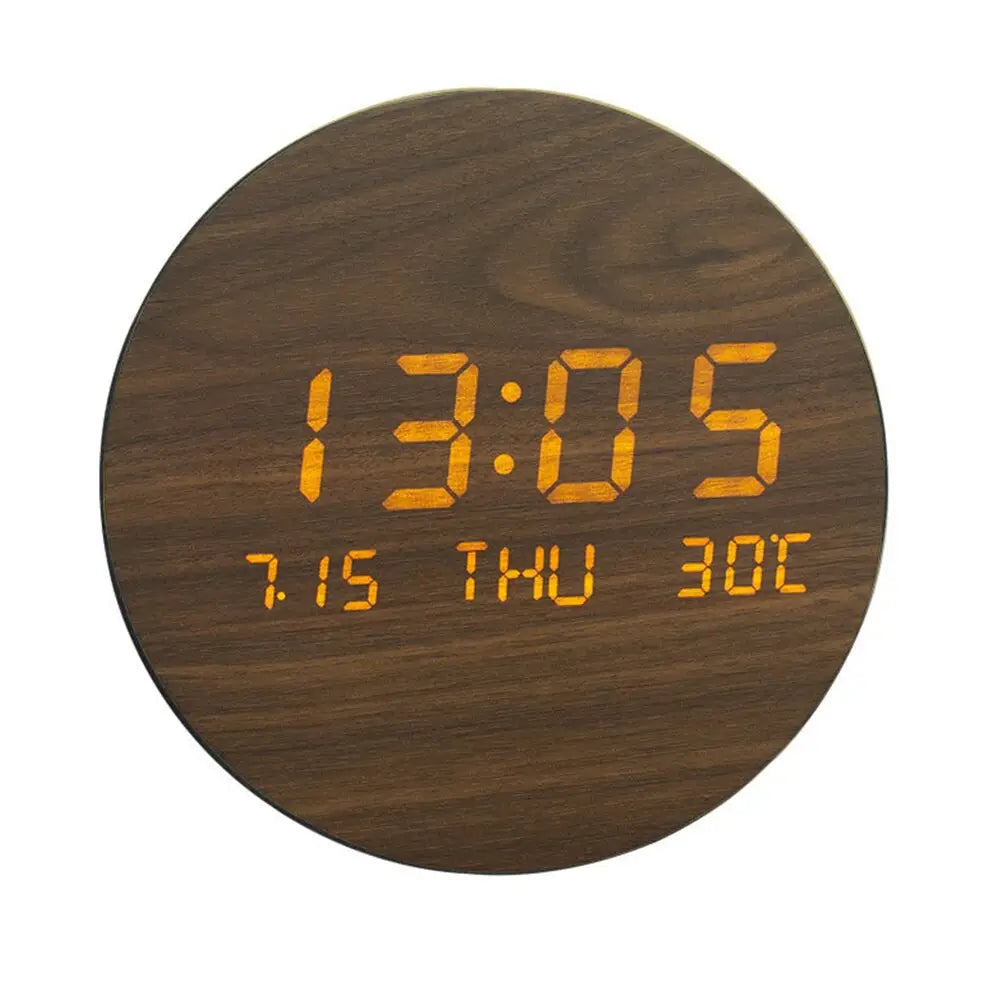Solid Wood LED Wall Clock – view 3