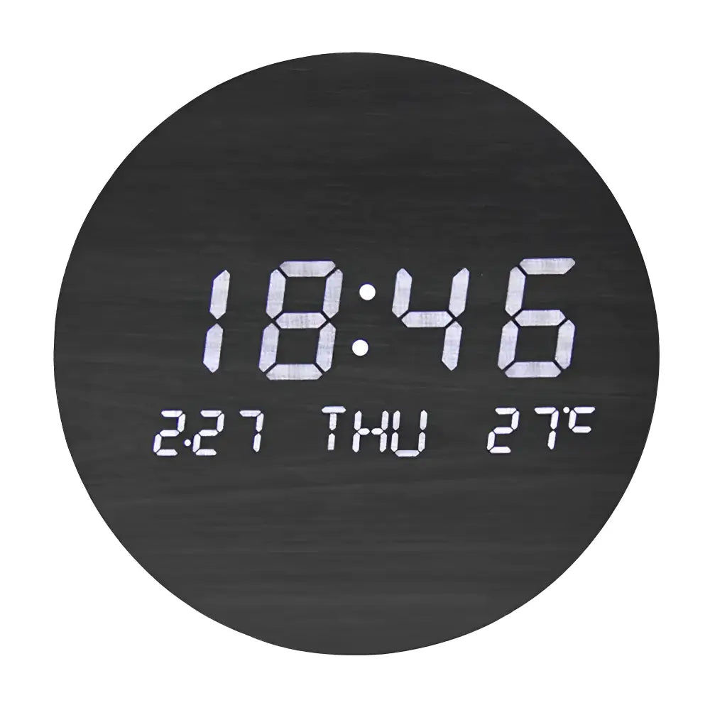 Solid Wood LED Wall Clock – view 4