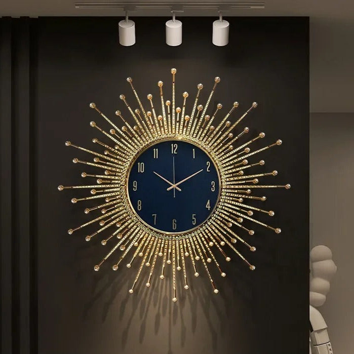 Solar Design Golden Metal Wall Clock for UK interiors
