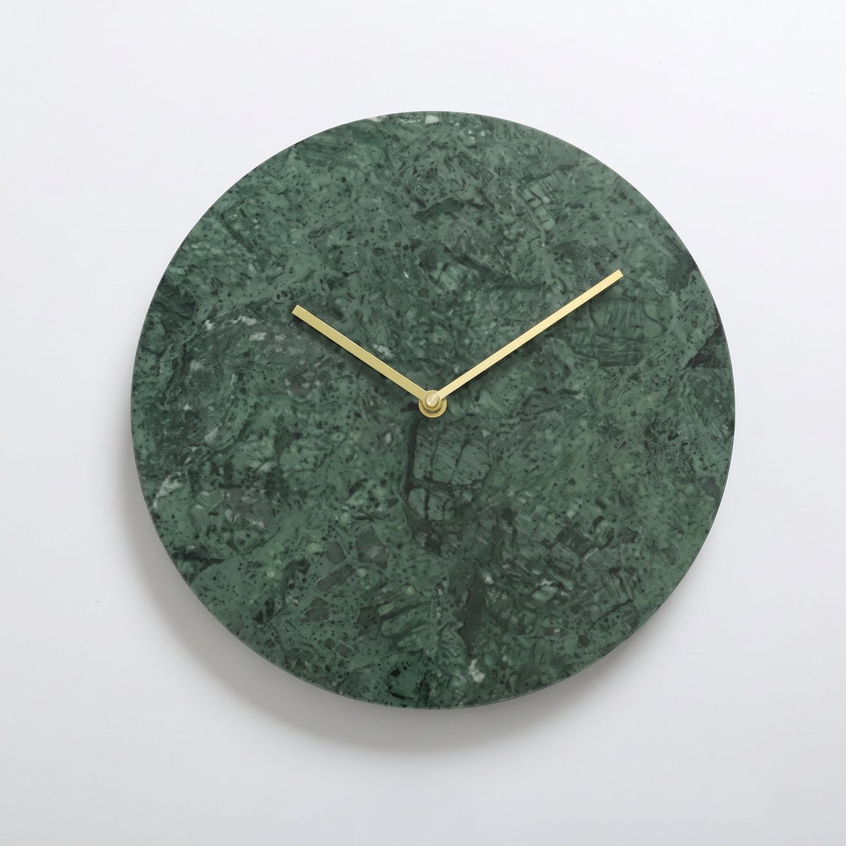 Green Marble and Gold Wall Clock for UK interiors