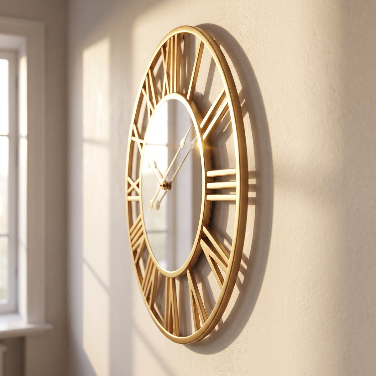 Golden Mirror Wall Clock for UK interiors