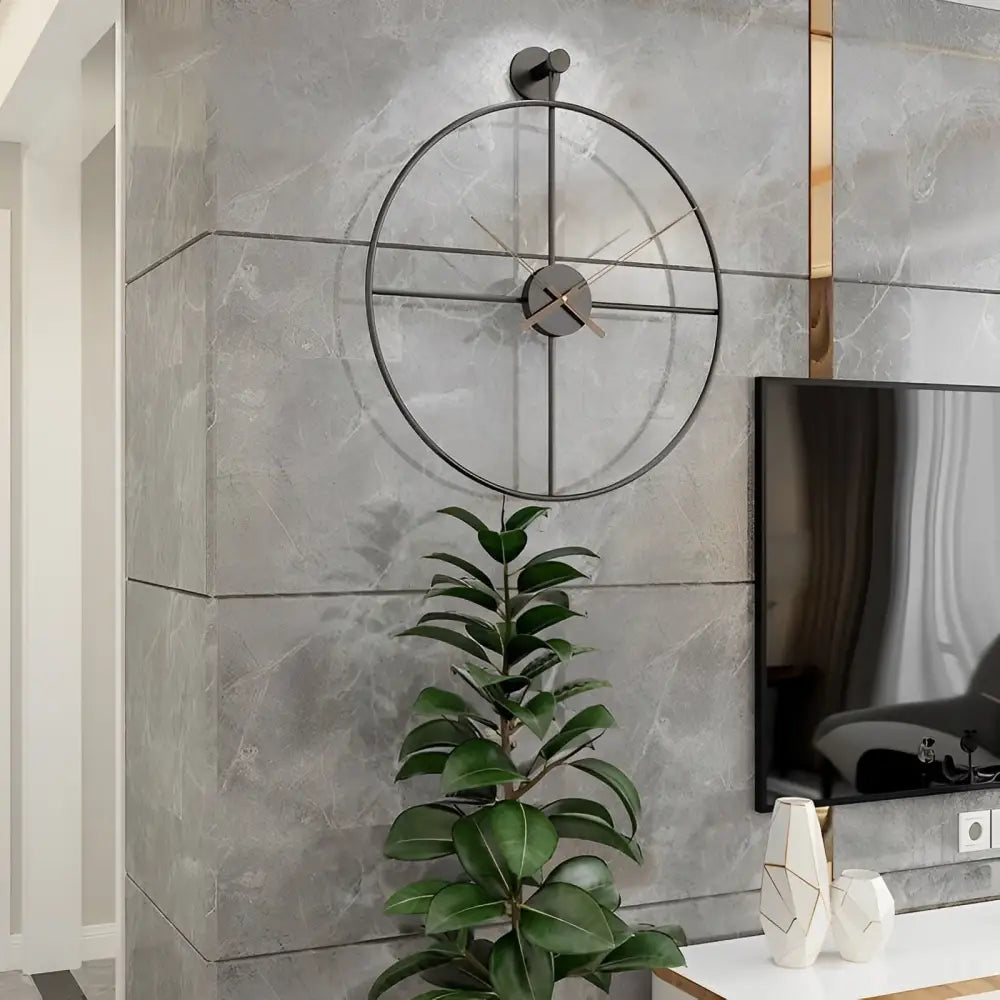 Crossed Circle Design Wall Clock – view 3
