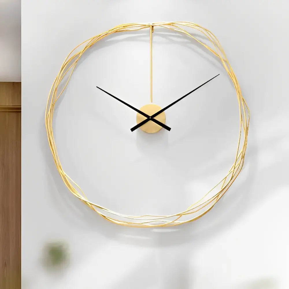 Golden Wire Circle Wall Clock – view 4
