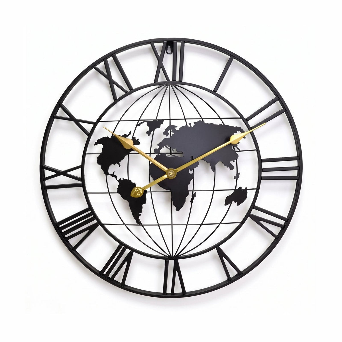 World Metal Wall Clock for UK interiors