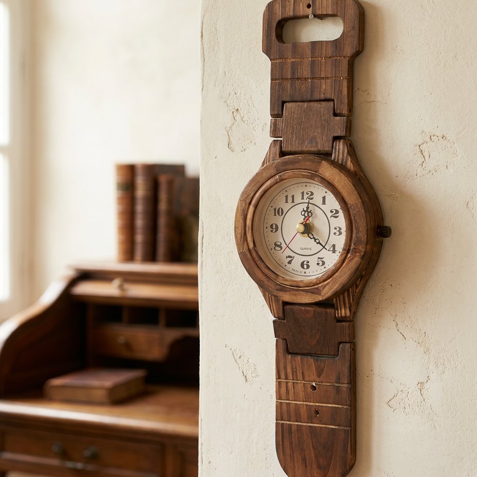 Wall Clock Watch Wood for UK interiors