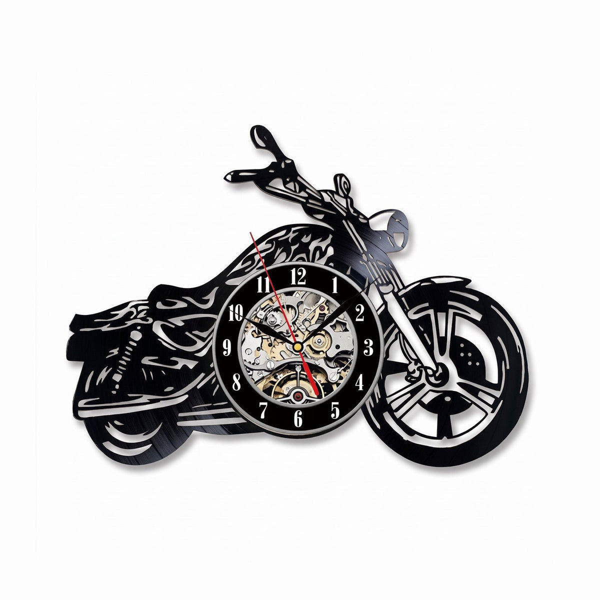 Motorcycle Design Wall Clock for UK interiors