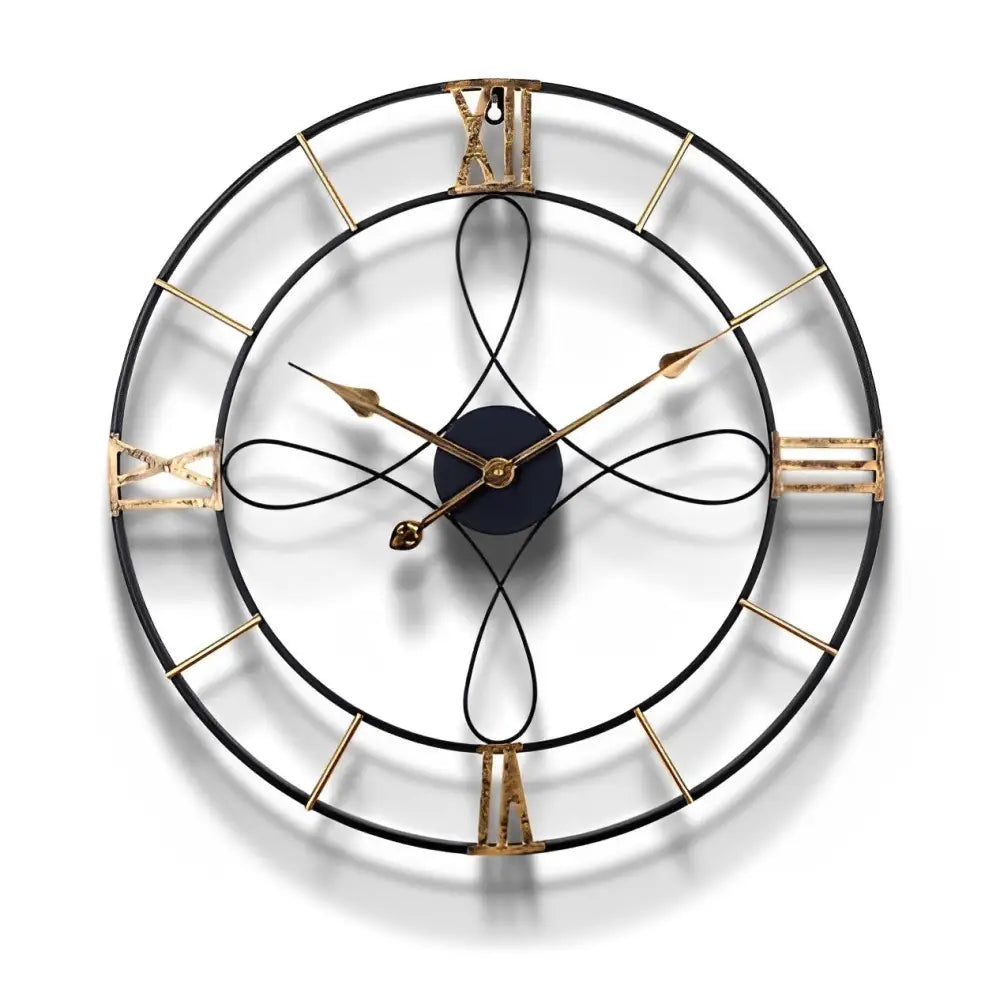 Black and Gold Wrought Iron Wall Clock – view 6