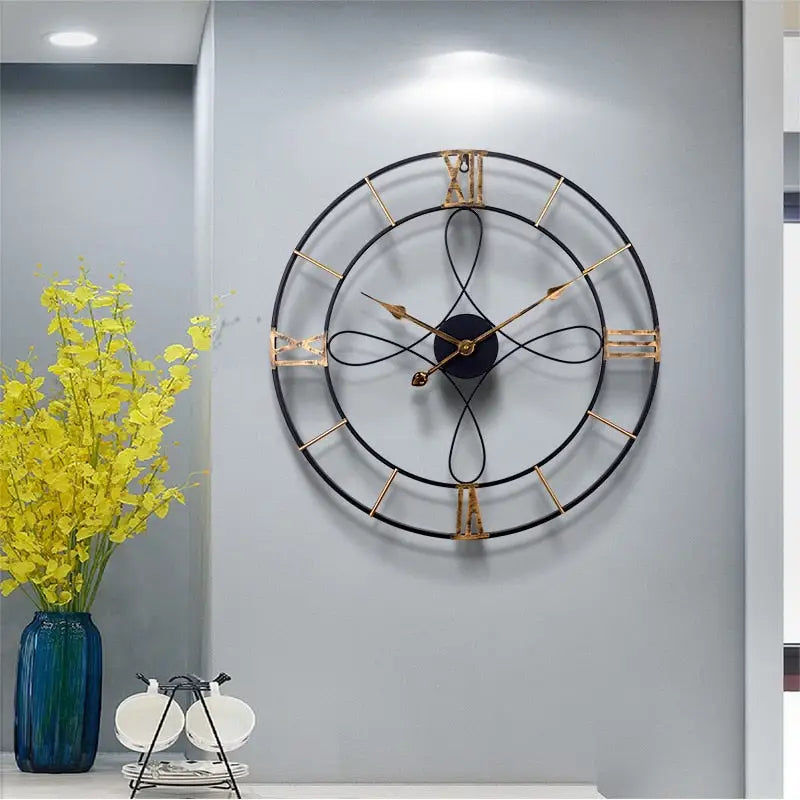 Black and Gold Wrought Iron Wall Clock – view 5