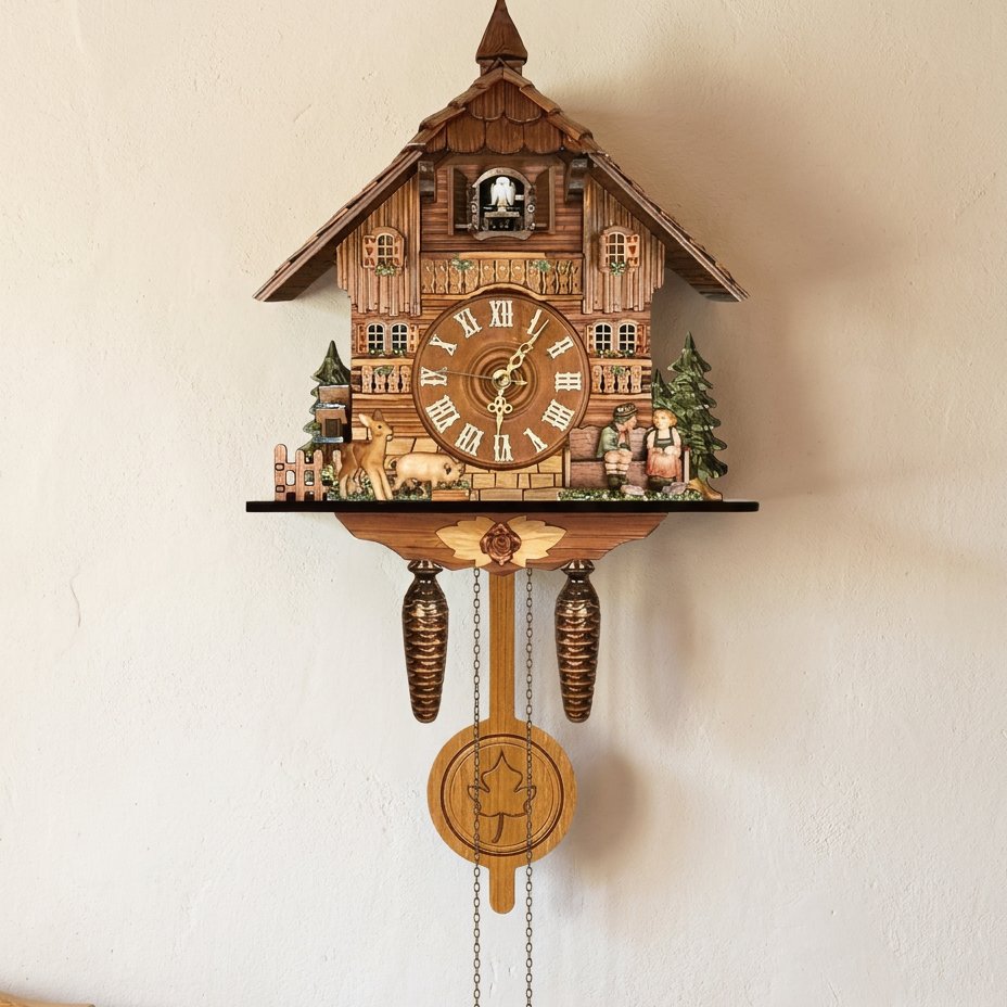 Alpine Chalet Pendulum Wall Clock for UK interiors