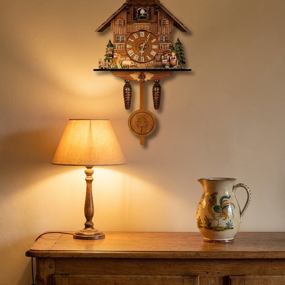 Alpine Chalet Pendulum Wall Clock for UK interiors