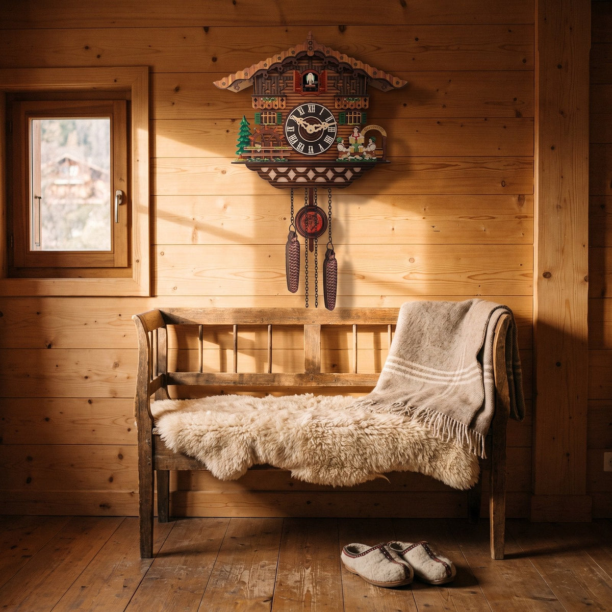 Vintage Chalet Pendulum Wall Clock for UK interiors