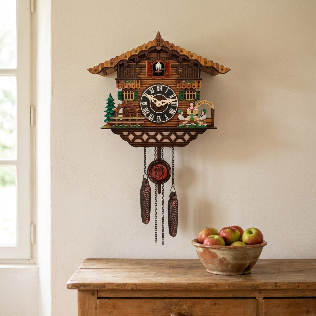 Vintage Chalet Pendulum Wall Clock for UK interiors