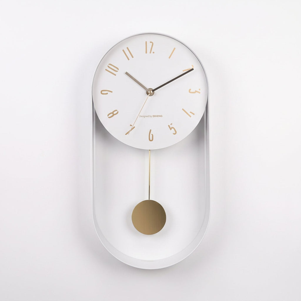 Black and Gold Modern Pendulum Wall Clock for UK interiors
