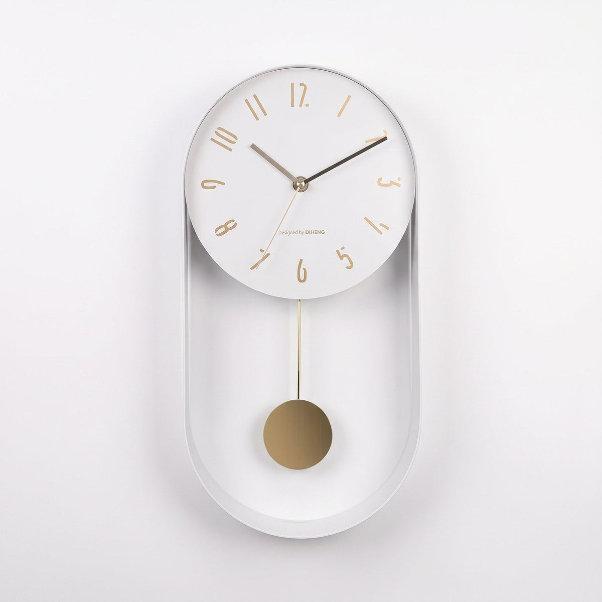 Black and Gold Modern Pendulum Wall Clock for UK interiors