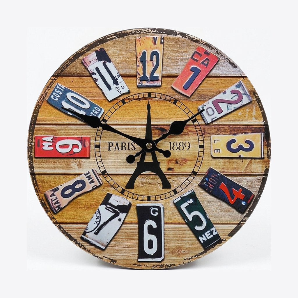 Vintage Paris Plate Wall Clock for UK interiors