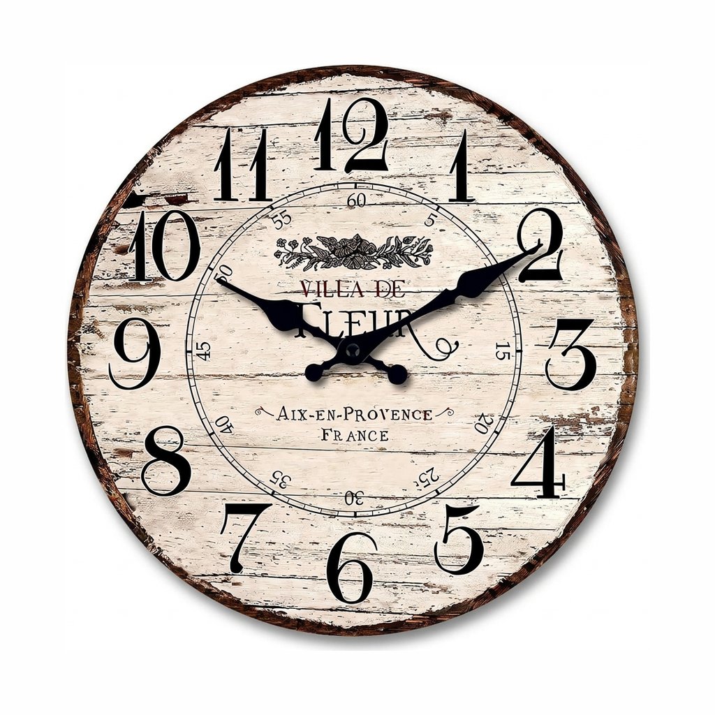 Vintage Provence Wall Clock for UK interiors