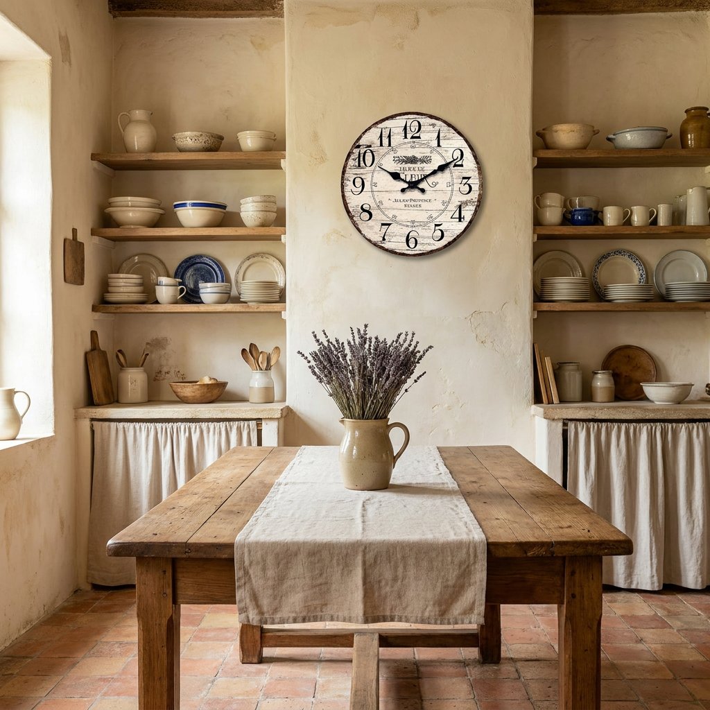 Vintage Provence Wall Clock for UK interiors