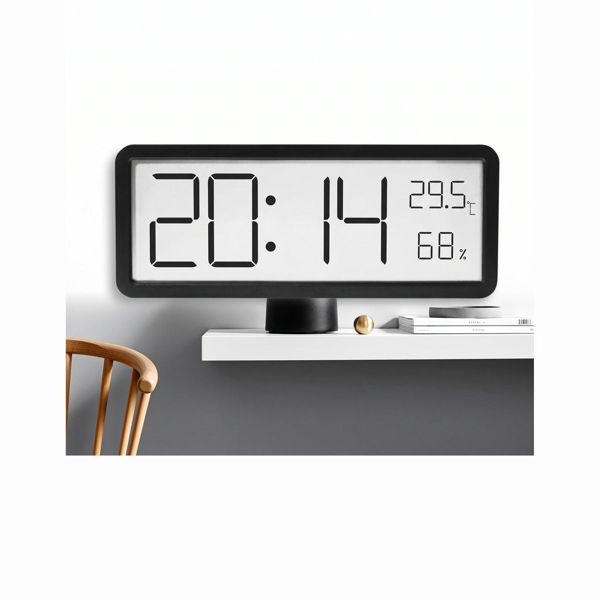 Rectangular Digital Wall Clock for UK interiors