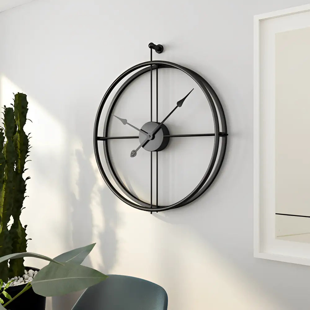Spherical Rings Wall Clock – Gold Aiguilles Black