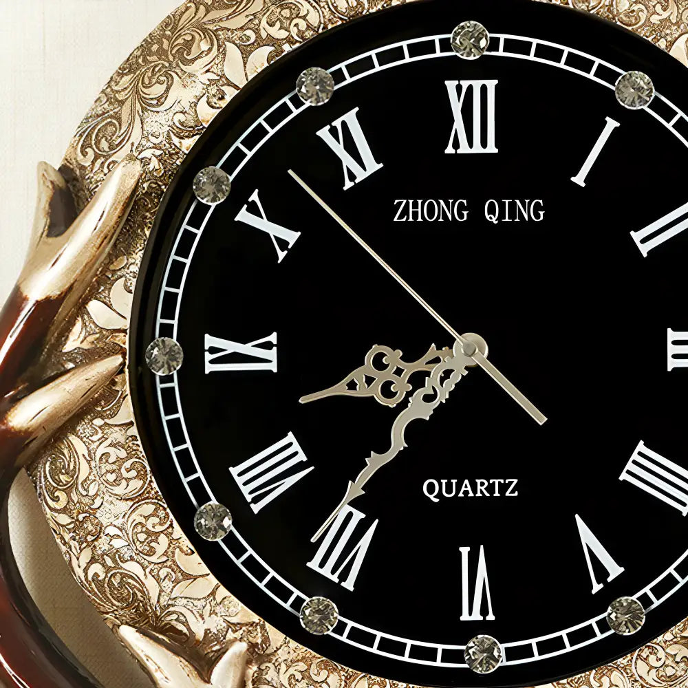 Deer Head Wall Clock – Gold