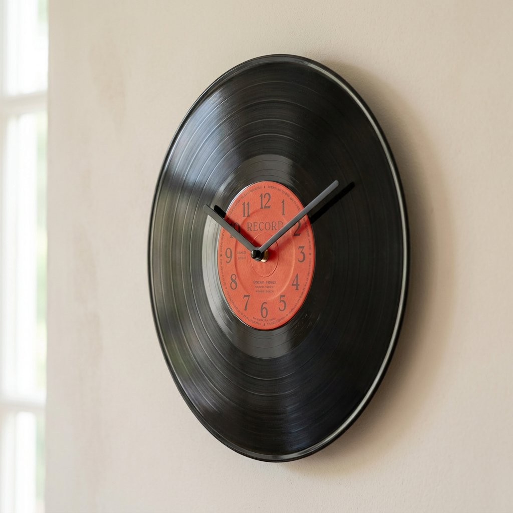 Black Vinyl Wall Clock for UK interiors