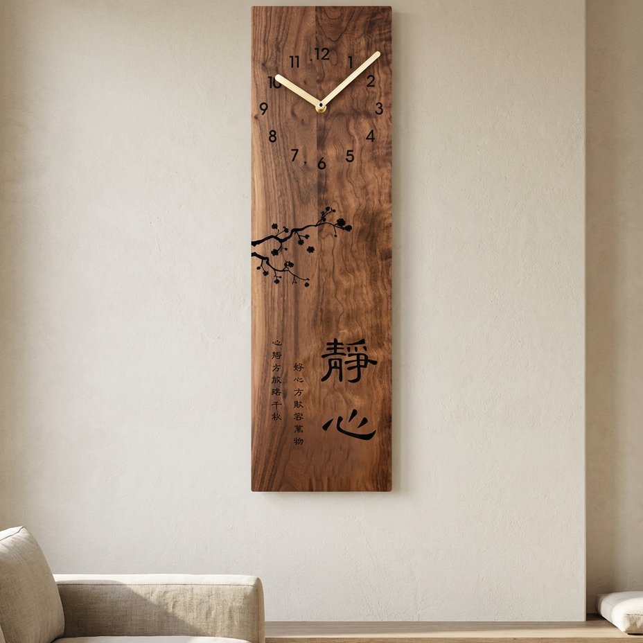 Minimalist Zen Natural Wood Wall Clock for UK interiors