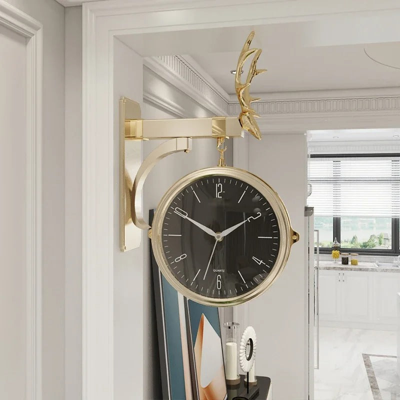 Golden Deer Wall Clock for UK interiors