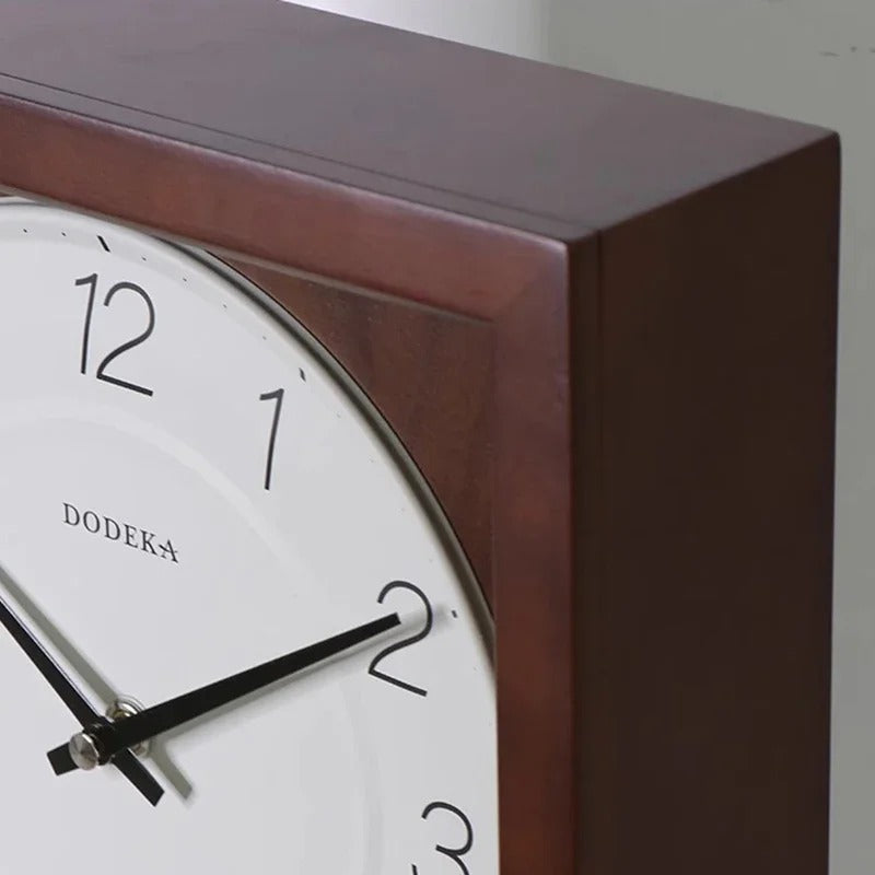 Minimalist Wooden Pendulum Frame Wall Clock for UK interiors