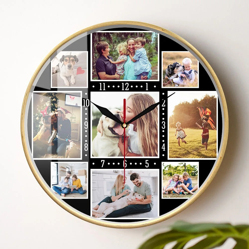 Personal Photo Wall Clock for UK interiors
