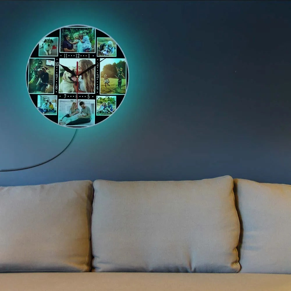 LED Photo Wall Clock for UK interiors