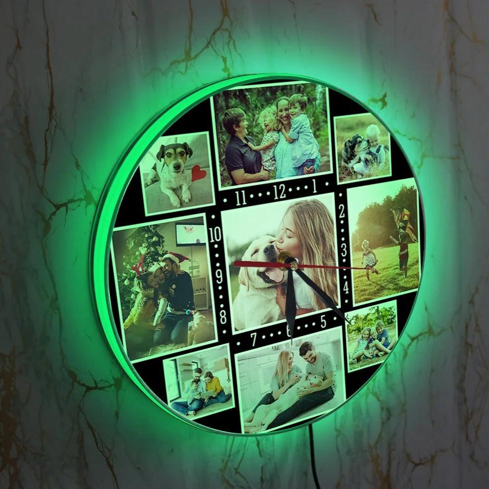 LED Photo Wall Clock for UK interiors
