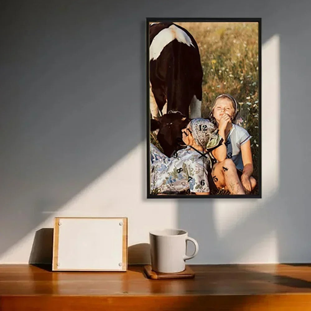 Portrait Photo Wall Clock for UK interiors
