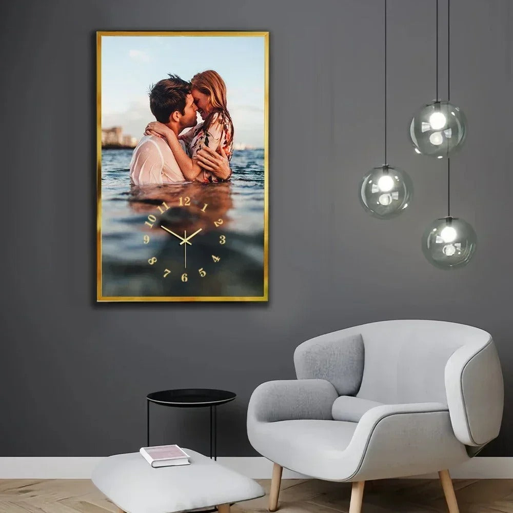 Portrait Photo Wall Clock for UK interiors