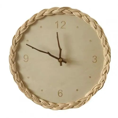 Woven Wood Wall Clock for UK interiors